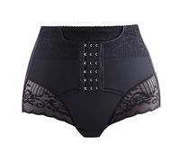 Genérico Bragas Princesa Mujer Pack Fajas de Cintura Alta para Mujer Braguitas de Levantamiento de glúteos para Adelgazar el Vientre Tanga De Encaje (Black, L)