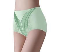 Genérico Bragas Vainantes para mujer de cintura alta seda antibacteriana efecto nalga desnuda sin costuras, menta verde., XL