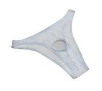 Genérico Braguitas Transparentes Mujer Sexy Ropa Interior de Gasa Perspectiva Pasión Calzoncillos Agujero T-Back Hombres Íntimos Algodón Mujer (White, One Size)