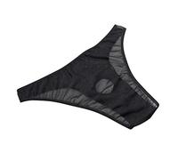 Genérico Braguitas Transparentes Mujer Sexy Ropa Interior de Gasa Perspectiva Pasión Calzoncillos Agujero T-Back Hombres Íntimos Algodón Mujer (Black, One Size)