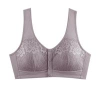 Genérico Bras for Older Women Comfortable Front Button Wireless Shaping Bra for Middle-Aged and Elderly Women (Purple,48)