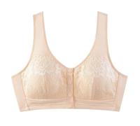 Genérico Bras for Older Women Comfortable Front Button Wireless Shaping Bra for Middle-Aged and Elderly Women (Skin,36)