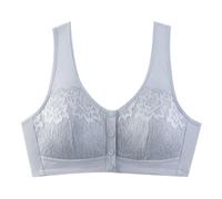Genérico Bras for Older Women Comfortable Front Button Wireless Shaping Bra for Middle-Aged and Elderly Women (Grey,48)
