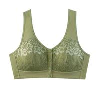 Genérico Bras for Older Women Comfortable Front Button Wireless Shaping Bra for Middle-Aged and Elderly Women (Green,42)