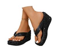 Genérico Brasileras Chanclas Mujer,Sandalias Transparentes con Plataforma Brillante Punta Cuadrada Y Suela Gruesa para Mayor Comodidad En Interiores Y Exteriores