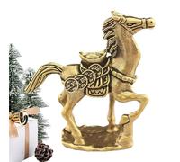Genérico Brass Horse Statue - Golden Coin Ingot Design, Wealth Prosperity Mascot, 2026 Lunar New Year Animal, Vintage Copper Living Room Display, For Business Partner Boss Colleague