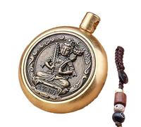 Genérico Brass Key Ring Luck Charm, Lucky Rope Key Chain Colgante | Cadena de llaves de Feng Shui chino vintage de latón,Decoración de bolsas de colgante de coche, El Vacío Ksitigarbha Bodhisattva, Se