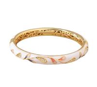 Genérico Brazalete Cloisonne,Pulsera Cloisonne con diamantes de imitación | Brazaletes de pulsera con bisagras de oro con diamantes de imitación preciosos hechos a mano, Joyería vintage he