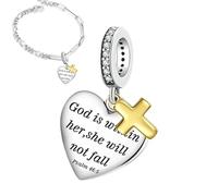Genérico Brazalete del corazón religioso, del corazón - Encogido religioso amado | Joyas de tema cristiano colgan para Navidad/Día de la Madre, Collar de brazalete para la pulsación