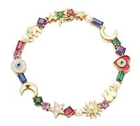 Genérico Brazaletes de Dijes Celestiales, Bisutería - Aleación Colorida Espiritual Aleación Colorida,Joyería Del Sol Y Con Motivos Celestiales,Regalo Para Novia, Esposa, Madre, Citas Románticas Y De
