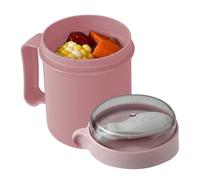 Genérico Breakfast Cup - 500 ml de gran tamaño Bowl, plegable Spoon Container | Leakproof Lid Design, Easy Carry Function, Multi-Purpose Food Storage, ideal para escuela, oficina, exterior, 9 x 14 cm