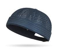 Genérico Breathable Brimless Hat Men's Breathable Brimless Docker Hat - Lightweight Mesh Skull Cap for Summer Outdoor Wear (Navy Blue)