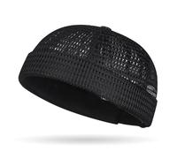 Genérico Breathable Brimless Hat Men's Breathable Brimless Docker Hat - Lightweight Mesh Skull Cap for Summer Outdoor Wear (Black)