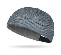 Genérico Breathable Brimless Hat Men's Breathable Brimless Docker Hat - Lightweight Mesh Skull Cap for Summer Outdoor Wear (Dark Gray)