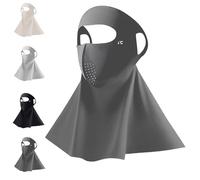 Genérico Breathable & Cooling Full Face Sun Mask with Neck Cover, UV Face Cover for Outdoor Activities (Dark Gray)