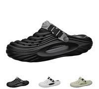 Genérico Breathable Slip-On Sandals for Men, Men's Garden Clogs, Hollow Design, Thick Sole Beach Sandals, Lightweight Comfort (Black,40)