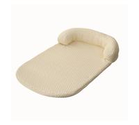Genérico Breathable Spring Summer Cooling Large Dog Bed Ati-Slip Cat with Pillow Ice Silk Fabric, Compatible For Small Cushion Pet(Yellow,M-80x60cm)