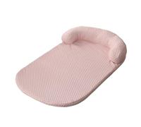 Genérico Breathable Spring Summer Cooling Large Dog Bed Ati-Slip Cat with Pillow Ice Silk Fabric, Compatible For Small Cushion Pet(Pink,L-100x75cm)