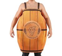 Genérico Brewing Barrel Costume - 33.07x26.77 Inches Beer Barrel Men's Costume | Halloween Funny Creative Outfit Costumes Suspenders for Men Kids Halloween Parties Dress Up Occasions