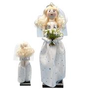 Genérico Bride Nutcracker Decor - Wooden Wedding Couple Figurine, Hand Painted Romantic Bride Doll Newlywed Ornament for Fireplace Desk Bookshelf | Indoor Bedroom Living Room Wedding Decoration