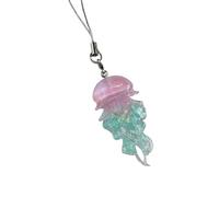 Genérico Bright Marine alentó la adición de teléfono cnidario llavero para bolso de lo contrario decoración del dispositivo brillante criatura cubierta del teléfono