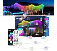 Genérico Briluxi Outdoor Lights, Briluxi Smart Rainbow Led Permanent Outdoor Light, IP67 Waterproof Briluxi Lights with 75 Scene Modes, Holiday Lights for Outdoor Decor, Party (49.2FT 30Lights)