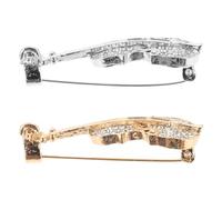 Genérico Broche de Violín para Ropa de Mujer, 2 Piezas Metálicas Gotas de Esmalte, Diseño Elegante en Color Dorado y Plateado, Pin de Solapa Adecuado para Chaquetas, Bolsos y Sombreros