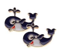 Genérico Broches de Animales Marinos de Metal Resistente Diseño de Ballena de Dibujos Animados Juego de 2 Piezas para Ropa Bolsos y Sombreros Accesorios Decorativos Divertidos para
