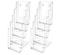 Genérico Brochure Holder Stand, Acrylic Pamphlet Display Stand Wall Mount, 2 Pieces Brochure Display Rack, For Cards Counter Table Office Reception Area Lobby Conference Room Trade Show Library