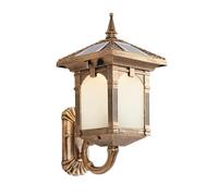 Genérico Bronze Soalr Wall Sconce with Frosted Glass Wall Mounted Lighting with Remote Control Front Door Lights for Garage Porch
