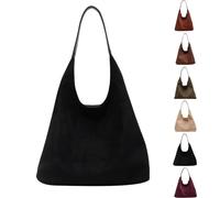 Genérico Brown Suede Bag Built-in small SuedePurse - Women's Shoulder Hobo Bags, for Work Everyday (Black)