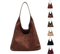 Genérico Brown Suede Bag Built-in small SuedePurse - Women's Shoulder Hobo Bags, for Work Everyday (Coffee)