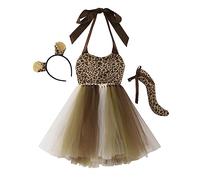 Genérico Bruja Disfraz Niña, Niño Verano Halloween Niñas Sin Mangas Animados Animales Princesa Malla Tutú Vestido Disfraz