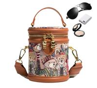 Genérico Bucket Bag Purse Small Retro Bear Adjustable - PU Leather Pouch