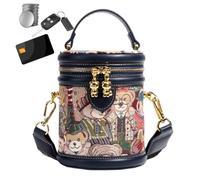 Genérico Bucket Bags for Women PU Leather Adjustable Retro Bear Small Pouch
