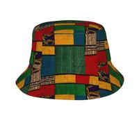 Genérico Bucket Hat Patchwork Al Estilo Africano Gorra de Playa Surf