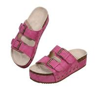 Genérico Buckle Adjustable Open Toe Chunky Platform Wedge Sandals, Thick Platform Sole Comfortable Open Toe Casual Beach, Summer Platform Slides Mules, Women's Sandals (HotPink,39)