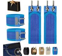 Genérico Buckleless Belt Hook,Buckleless Adjustable Invisible Waist Belt for Unisex,Buckleless Waist Belt Hook for Work Edc (2PCS-Blue,S)