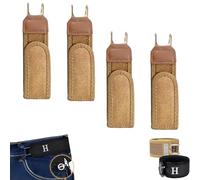 Genérico Buckleless Belt Hook, Metal Hook Elastic Belt Unisex - Buckle-Less Invisible Closure, Adjustable Waist Belts for Work & Edc (4PCS-Brown)