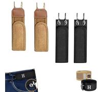 Genérico Buckleless Belt Hook, Metal Hook Elastic Belt Unisex - Buckle-Less Invisible Closure, Adjustable Waist Belts for Work & Edc (4PCS-Black+Brown)