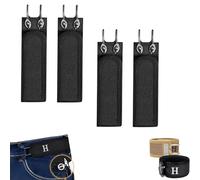 Genérico Buckleless Belt Hook, Metal Hook Elastic Belt Unisex - Buckle-Less Invisible Closure, Adjustable Waist Belts for Work & Edc (4PCS-Black)