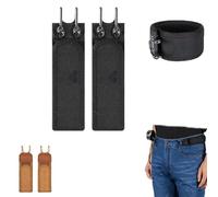Genérico Buckleless Belt Hook,Tactical Metal Hook Elastic Belt,Unisex Adjustable Side Elastic Invisible Waist Belts for Work & Edc (2 Pcs Black)