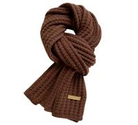 Genérico Bufanda de Punto para Mujer Hombre, Scarf Largo Sólida Bufanda de Invierno Cálida Suave, 160 x 20 cm (Marrón)