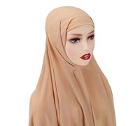 Generico Bufanda esmeralda de gasa suave para mujer Chal de moda Hijab Hijab envolvente, beige, Talla única