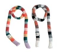 Genérico Bufanda larga - Bufanda de cuello de punto delgada a rayas de colores | de mujer para la temporada de otoño | Uso diario Actividades al aire libre Viajes Vacaciones Deportes de invierno