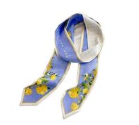 Generico Bufanda larga y delgada con efecto de seda: diadema, pañuelo de cuello y corbata para bolso de mujer, 24 Purple Blue, 7x126cm