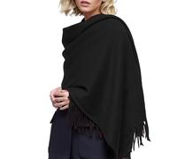 Genérico Bufanda Mujer Invierno achemir Bufanda de lana para mujer, 80''*27'', bufandas para mujer, caja de regalo, chales y chales Pashmina, bufanda gruesa de tamaño para Bufanda (Black, One Size)