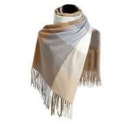 Genérico Bufanda Mujer Invierno, Bufanda De Invierno, Bufanda De Otoño Invierno para Mujer Bufanda Clásica A Cuadros con Bloques De Colores Cálida Grande Chal Bufanda