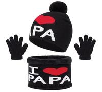 Genérico Bufanda Para Mujer, Bufandas Mujer De Invierno Gorro Y Calentador De Cuello De Punto Para NiñOs Guantes TéRmicos Con Pantalla TáCtil Para Clima FríO