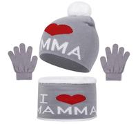 Genérico Bufanda Para Mujer, Bufandas Mujer De Invierno Gorro Y Calentador De Cuello De Punto Para NiñOs Guantes TéRmicos Con Pantalla TáCtil Para Clima FríO